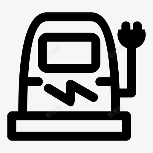 充电站汽车充电器图标svg_新图网 https://ixintu.com 充电 充电器 插头 汽车 环境 电气 电站