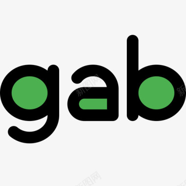 Gab社会标识1线颜色图标图标