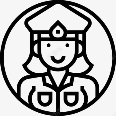 女警察职业化身23直系图标图标