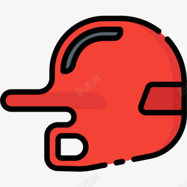 头盔棒球19线颜色图标图标