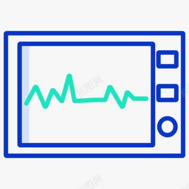 心电图科学技术5轮廓颜色图标图标