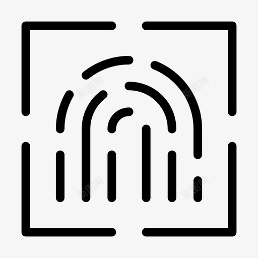 指纹识别身份图标svg_新图网 https://ixintu.com 基本 字形 指纹 界面 触摸 识别 身份