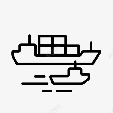 牵引支架集装箱船舶图标图标