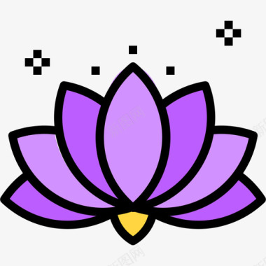 莲花印度42线形颜色图标图标