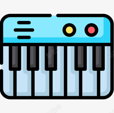 钢琴儿童玩具23线性颜色图标图标
