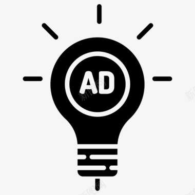 灯泡ads8字形图标图标