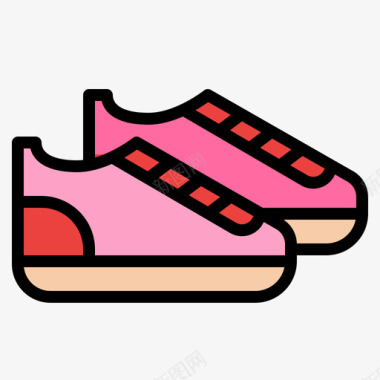 运动鞋女式时尚4线性颜色图标图标