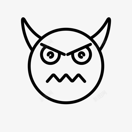 恶魔愤怒号角图标svg_新图网 https://ixintu.com 1行 号角 恶魔 愤怒 符号 紧张 表情