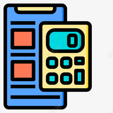智能手机计算器工具2线性颜色图标图标