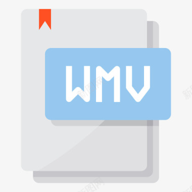 Wmv文件类型16平面图标图标