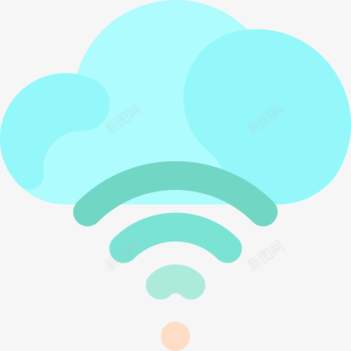 Wifi云网络1扁平图标svg_新图网 https://ixintu.com Wifi 云网 扁平 网络