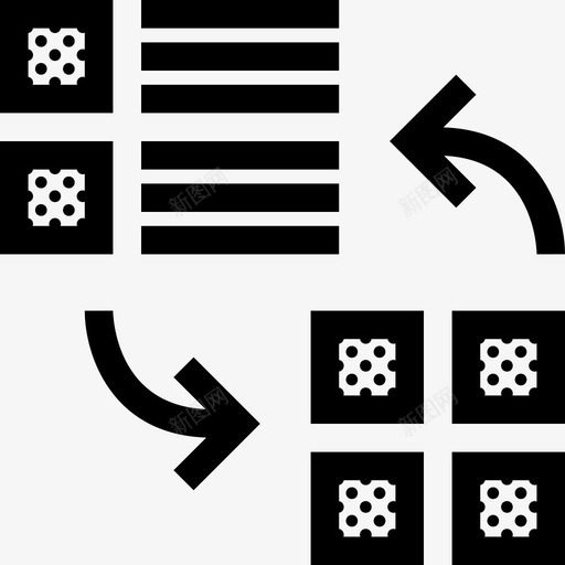 切换格式箭头框图标svg_新图网 https://ixintu.com 切换格式 列表 更改 框 点 箭头