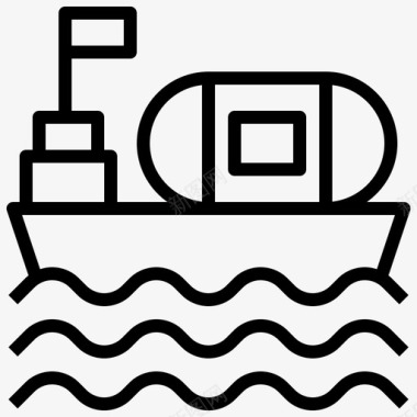 油轮污染16线性图标图标