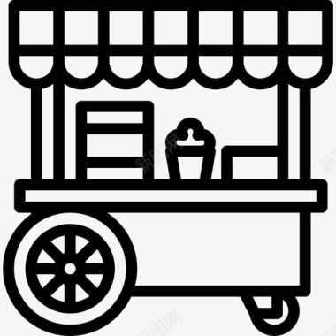 食品车游乐园34直线型图标图标