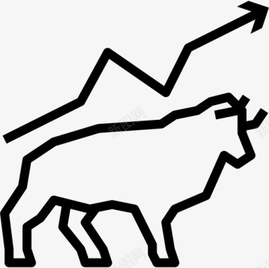牛投资44直线型图标图标