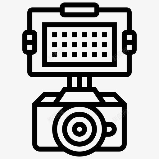 单反相机照相机闪光灯图标svg_新图网 https://ixintu.com led 单反 照相机 相机 线路 闪光灯 附件
