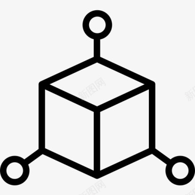 三维立方体虚拟现实47线性图标图标