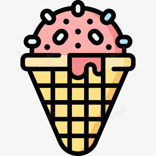 冰淇淋马戏团93线性颜色图标svg_新图网 https://ixintu.com 冰淇淋 线性 颜色 马戏团