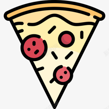 披萨片送餐57原色图标图标