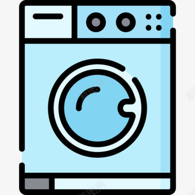 洗衣机水管工34线性颜色图标图标
