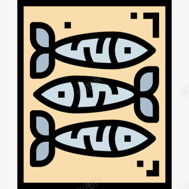 沙丁鱼海鲜3原色图标图标
