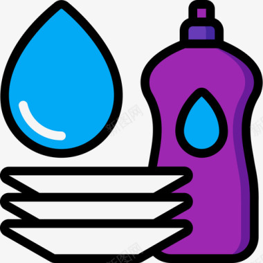 干净水15线性颜色图标图标