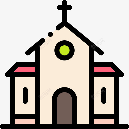 教堂复活节第9天线性颜色图标svg_新图网 https://ixintu.com 9天 复活节 教堂 线性 颜色