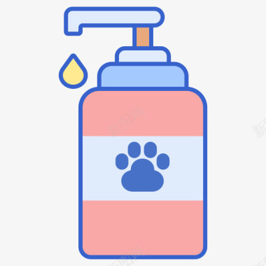 宠物洗发水宠物美容2线性颜色图标图标