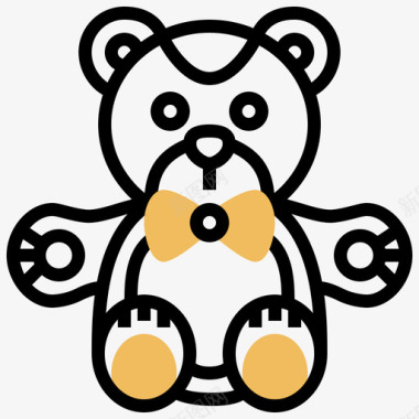 泰迪熊婴儿125黄影图标图标