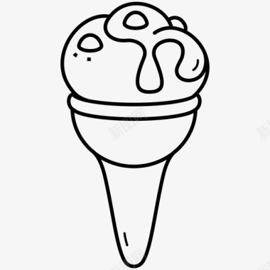 冰激凌蛋卷冷的甜点图标图标