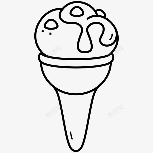 冰激凌蛋卷冷的甜点图标svg_新图网 https://ixintu.com 冰激凌 冷冻 冷的 甜点 甜的 蛋卷