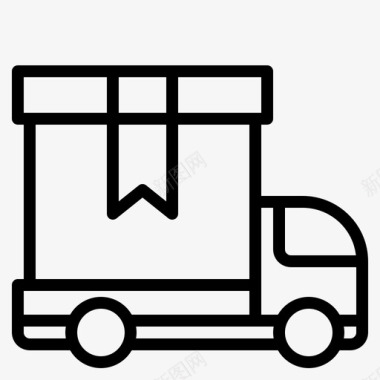 送货车网上购物8直线图标图标