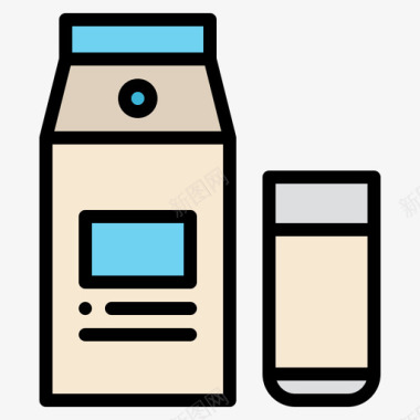 牛奶饮料49线性颜色图标图标