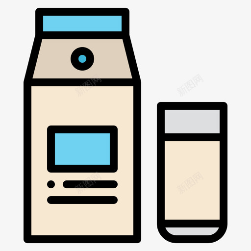 牛奶饮料49线性颜色图标svg_新图网 https://ixintu.com 牛奶 线性 颜色 饮料
