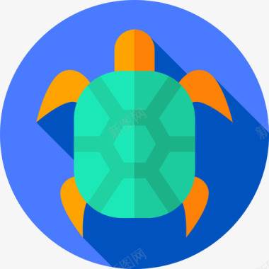 海龟海洋生物34扁平图标图标