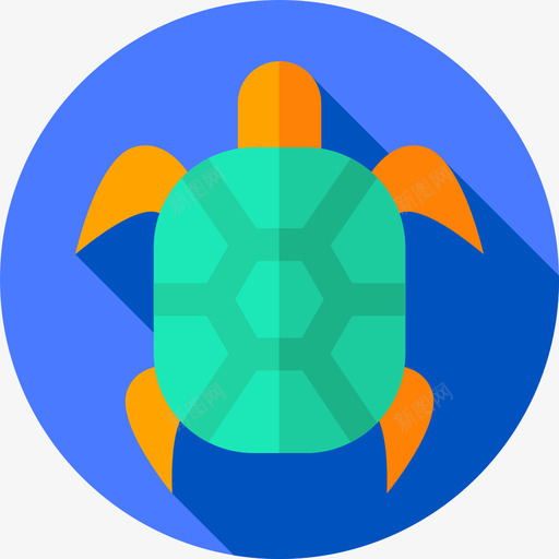 海龟海洋生物34扁平图标svg_新图网 https://ixintu.com 扁平 海洋生物 海龟
