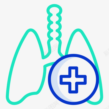 肺保健14轮廓颜色图标图标