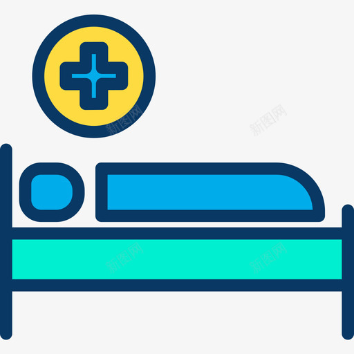 床医用155线性颜色图标svg_新图网 https://ixintu.com 医用155 床 线性颜色