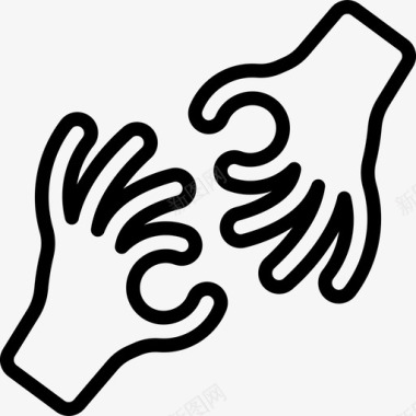 手语无障碍线性图标图标
