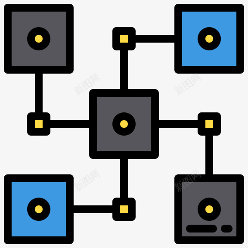 分布式区块链52线性颜色图标svg_新图网 https://ixintu.com 分布式 区块 线性 颜色