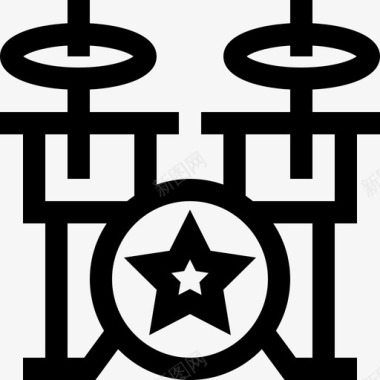 鼓组摇滚乐22线性图标图标