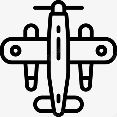 飞机航空44直线型图标图标