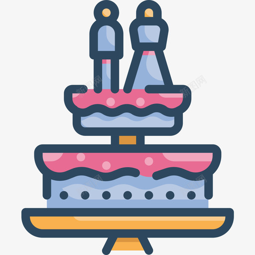 婚礼蛋糕婚礼180线性颜色图标svg_新图网 https://ixintu.com 婚礼 线性 蛋糕 颜色