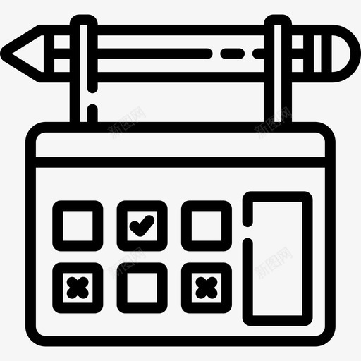 日历在线学习59线性图标svg_新图网 https://ixintu.com 在线学习59 日历 线性