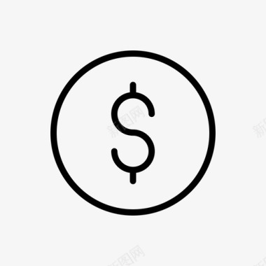 美元符号货币14轮廓图标图标
