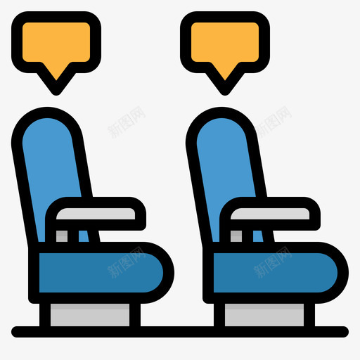座位9号飞机线性颜色图标svg_新图网 https://ixintu.com 9号飞机 座位 线性颜色