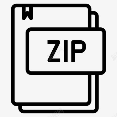 Zip文件类型14线性图标图标
