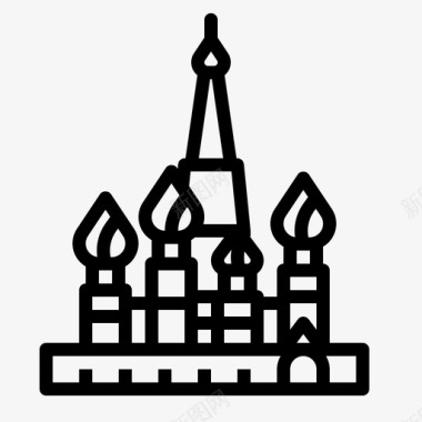 俄罗斯圣巴兹尔大教堂19直线形图标图标