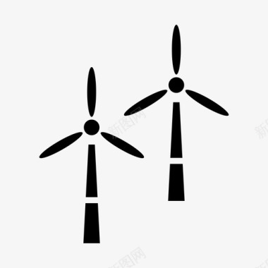 风车生态电力图标图标