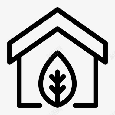 绿房子建筑生态图标图标